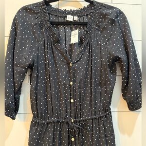 Gap XS petite polka dot dress